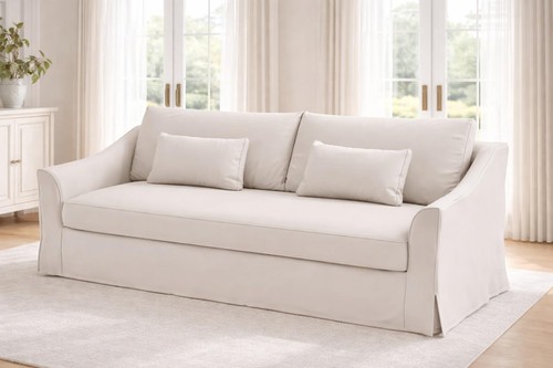 Inch polyester flax sofa - "86-inch,